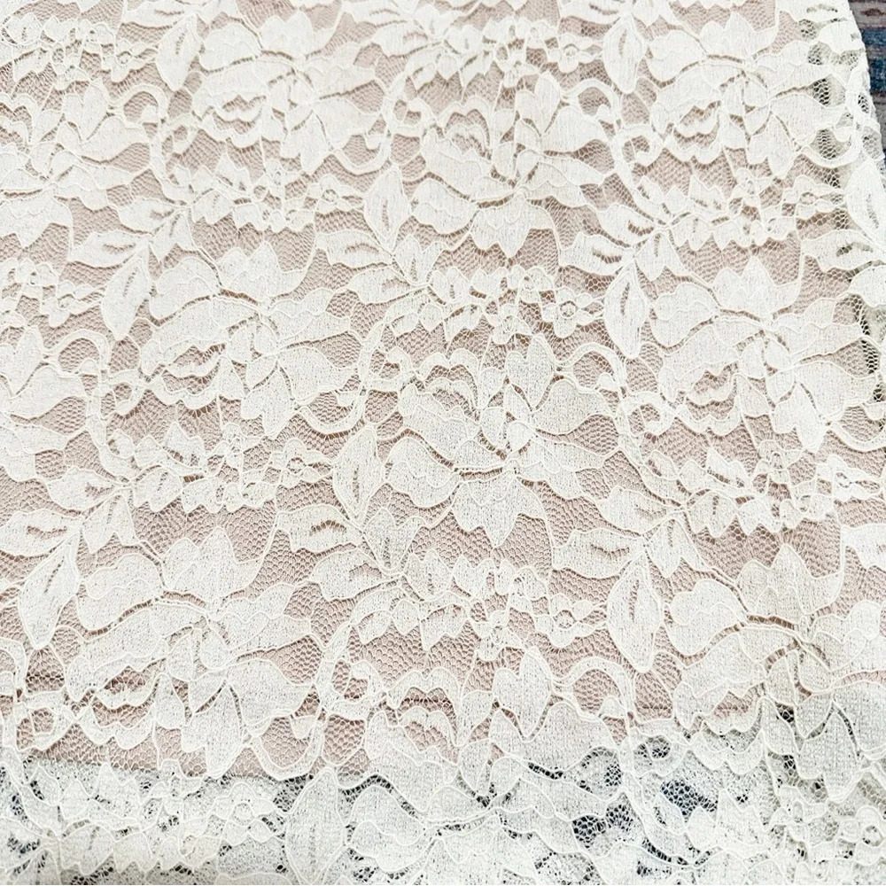 NWT Skies are Blue• Cream and nude lace midi skirt size extra small XS NEW - Picture 4 of 14
